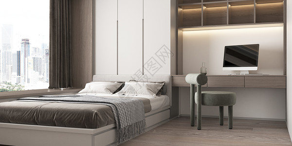 床极简3D现代简约家居场景设计图片