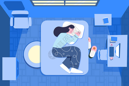 健康睡眠矢量插画图片