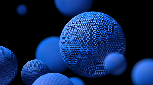 黑色几何球体3D科技背景设计图片