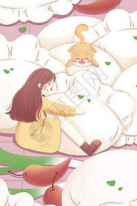 立冬节气饺子插画背景图片