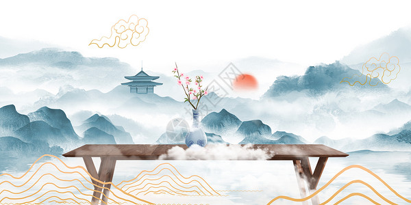 中式桌餐中式背景设计图片