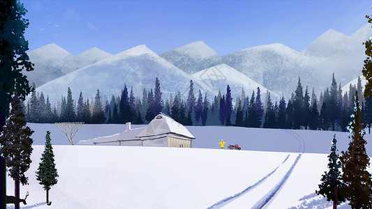 唯美冬季踏雪背景图片
