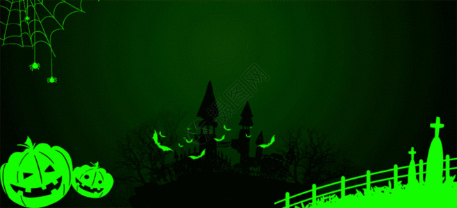 绿色的城堡万圣节快乐GIF高清图片