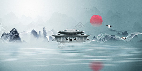 中国古典建筑中式背景设计图片