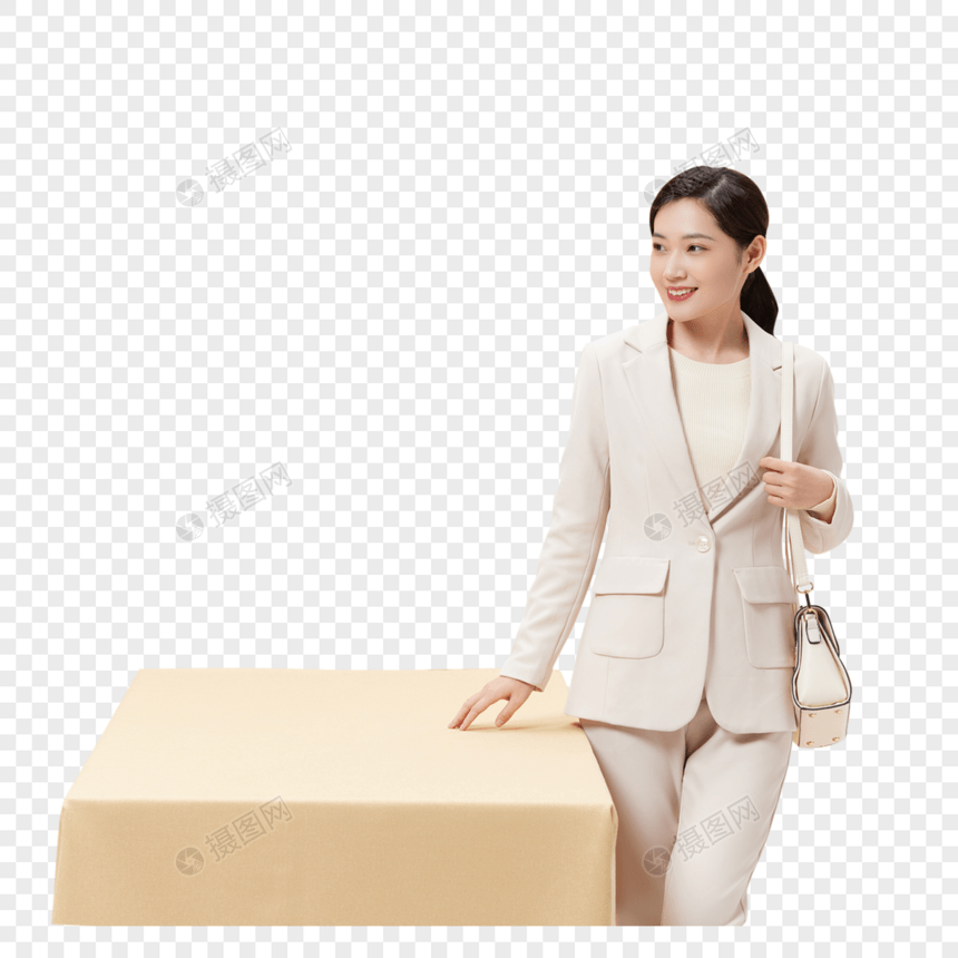 背着包准备上班的职场女性图片