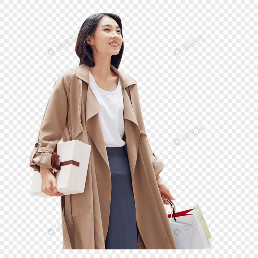 购物的女性手提购物袋图片
