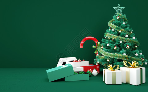 绿色中国风主图圣诞节背景设计图片