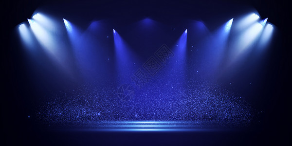 舞台背景蓝色射灯高清图片