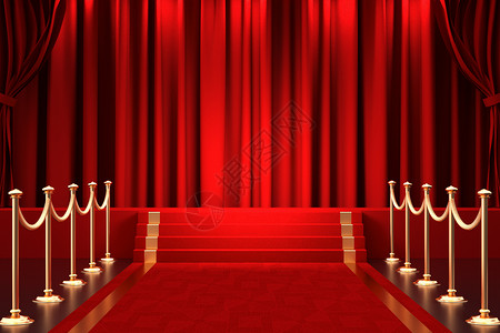 红色舞台背景背景图片