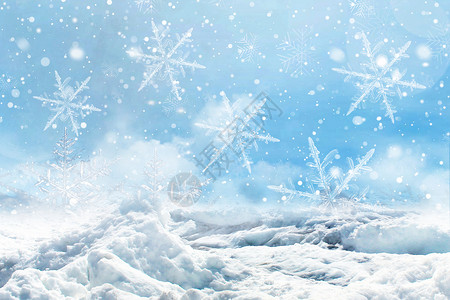 冬天穿着雪花背景设计图片