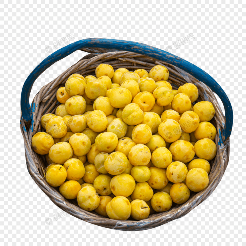 水果篮里的黄李子图片