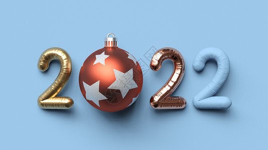 圣诞节彩球装饰2022圣诞场景设计图片
