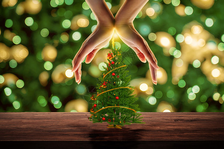 树彩灯圣诞节海报设计图片