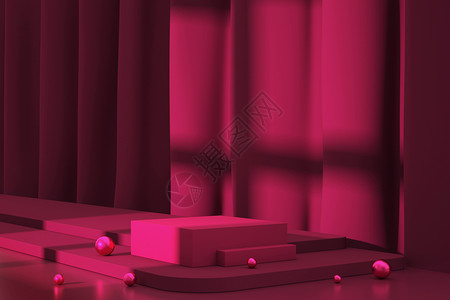 粉色光影电商展台背景图片