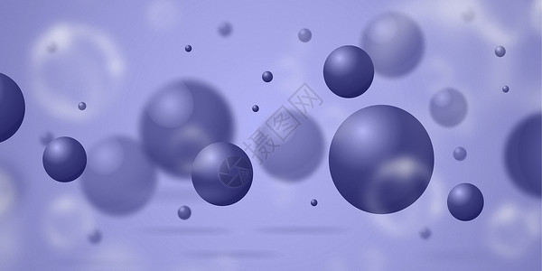 立体漂浮球插图长春花蓝悬浮球背景设计图片