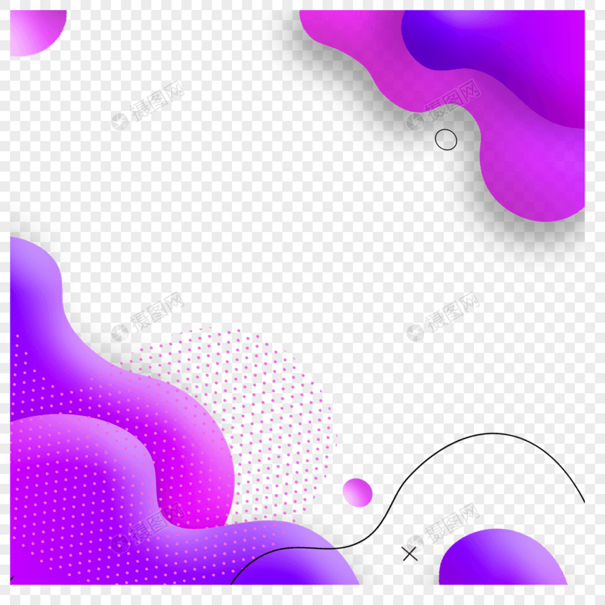 紫色sns抽象流体边框图片