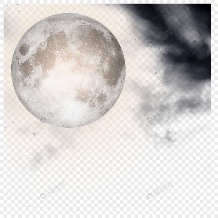 透出乌云的明亮月亮图片