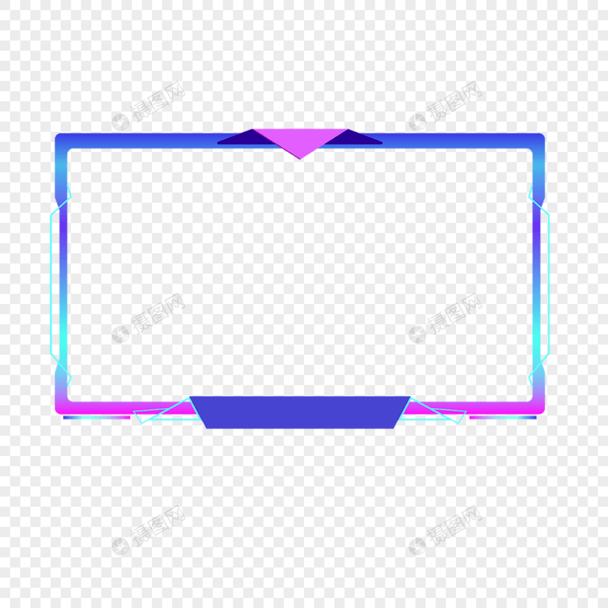 抽搐直播覆盖红色蓝色霓虹渐变边框图片