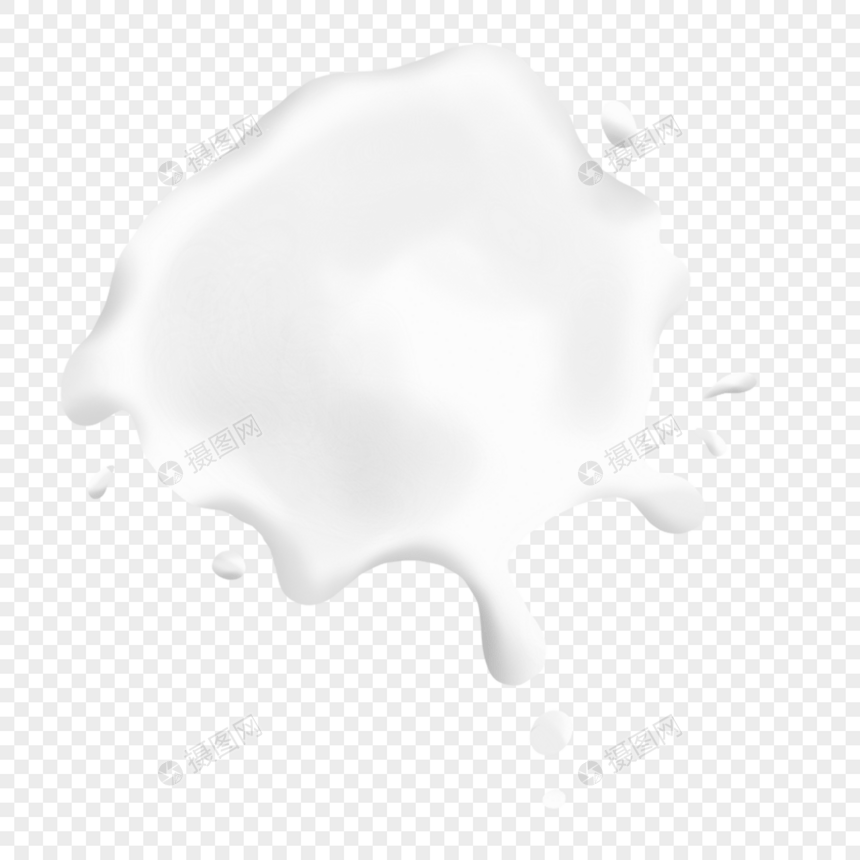 白色的飞溅的牛奶液体印记图片