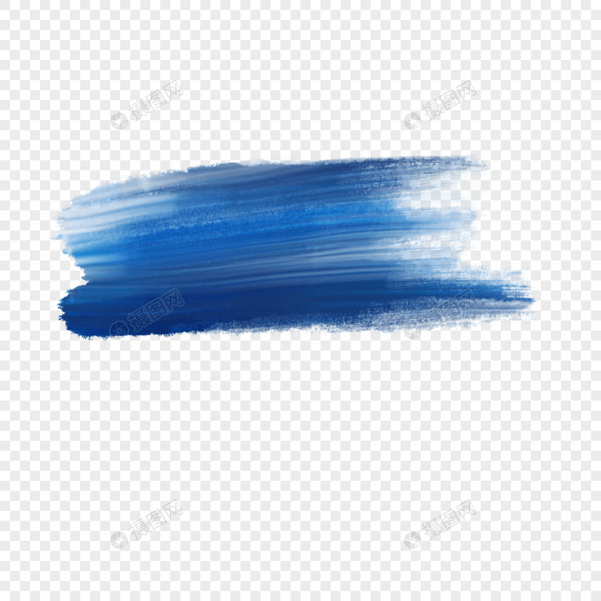蓝色逼真三维自由水彩笔刷图片