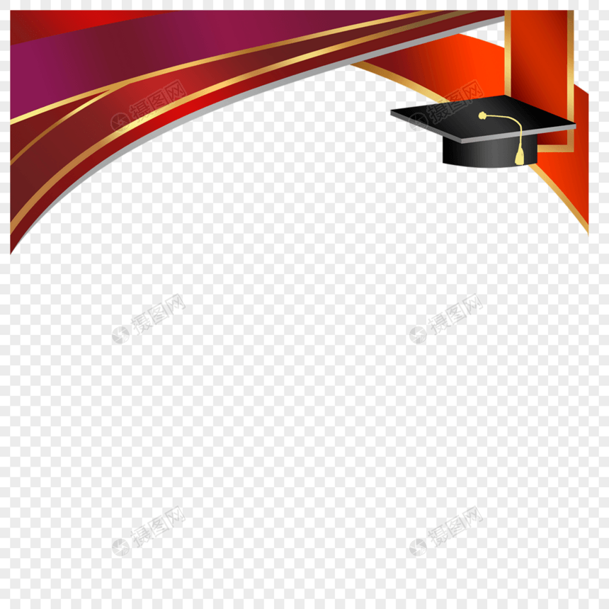 一张红色和金色毕业证书边框图片