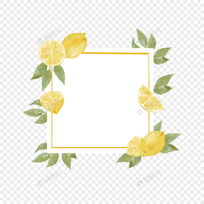 创意柠檬边框矩形边框图片