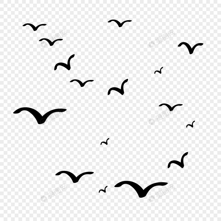 鸟类剪影图片