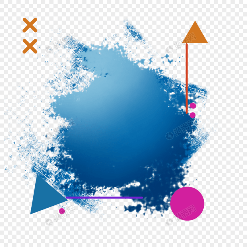 边框垃圾笔刷光感抽象深蓝色图片