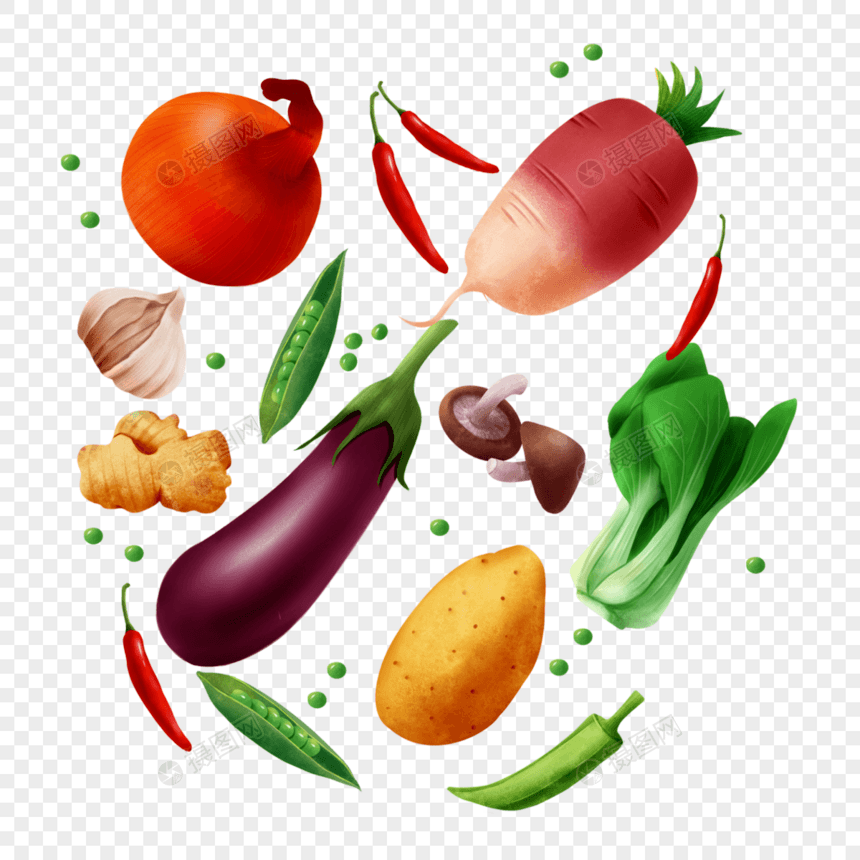 蔬菜组合茄子土豆青菜图片