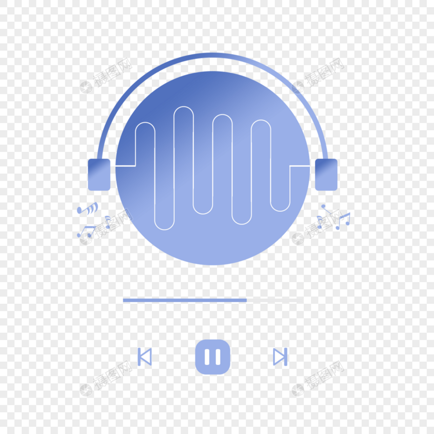 音乐播放器耳机音符图片