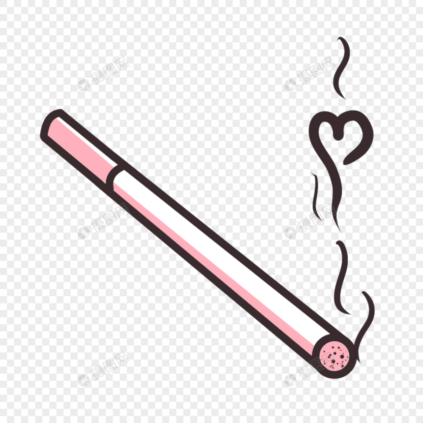粉色香烟和爱心烟雾图片