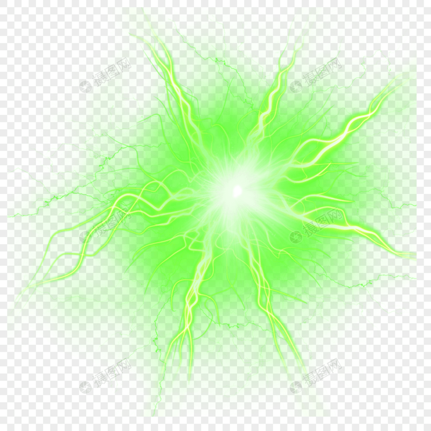 眩光绿色电闪荧光效果图片