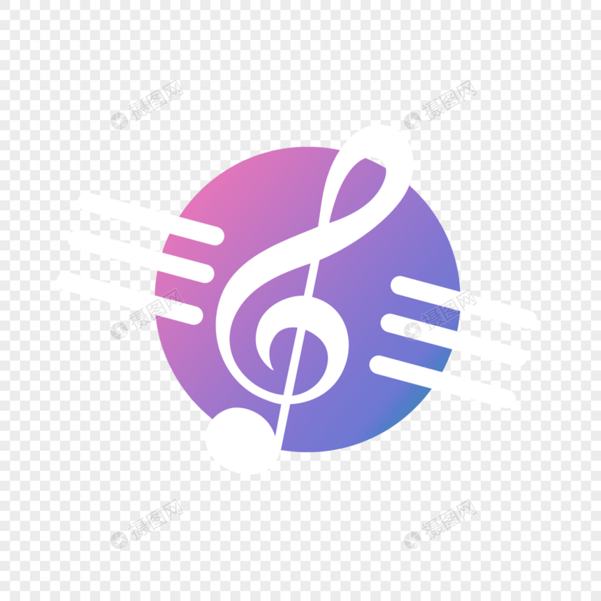 创意圆形图案音乐徽标图片