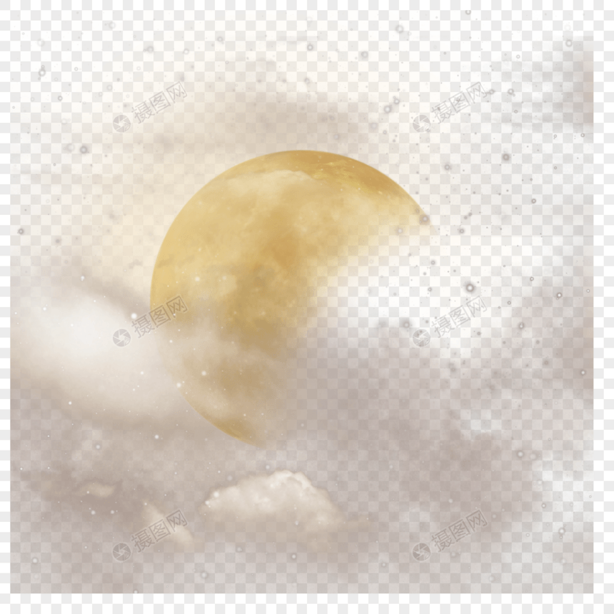 月食金色月亮夜空云朵背景图片