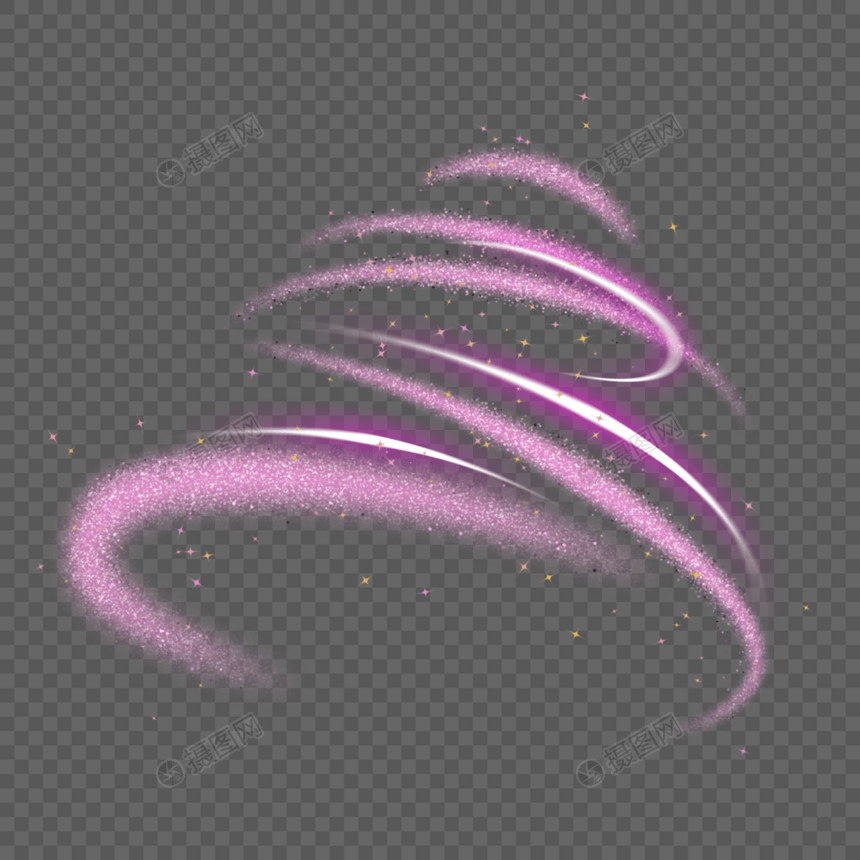 金粉色螺旋颗粒创意光效光晕图片