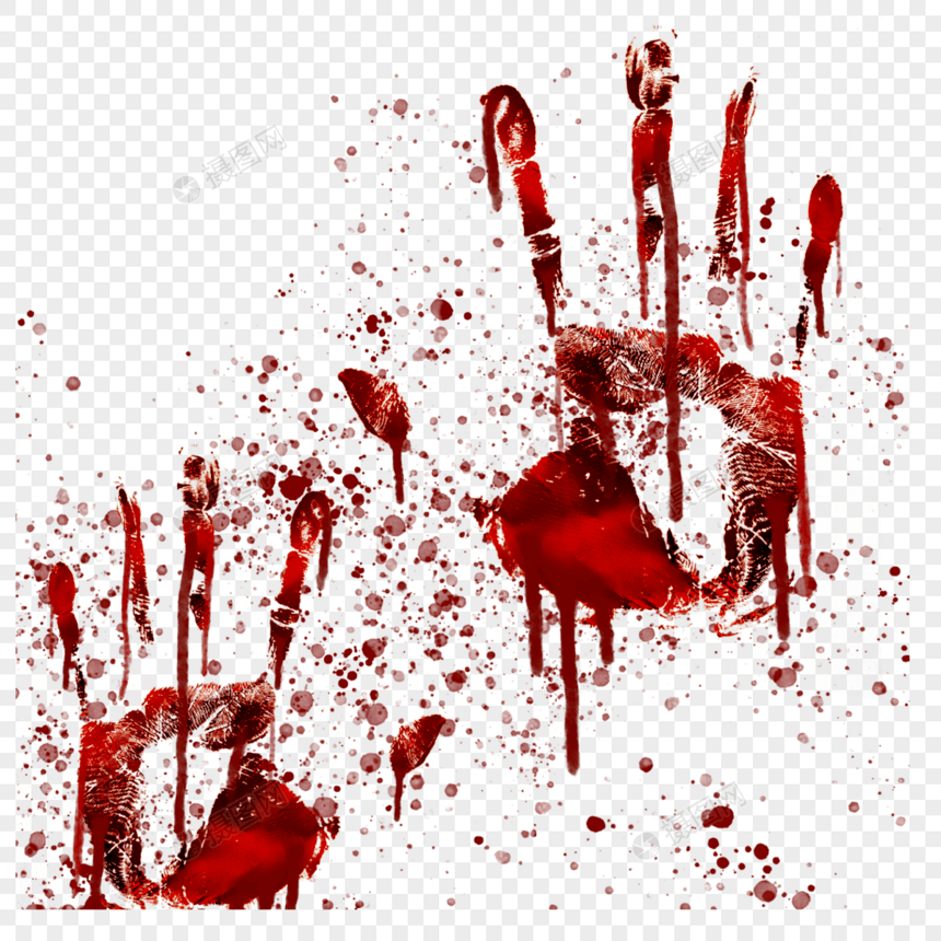 手掌印红色血液恐怖涂鸦图片