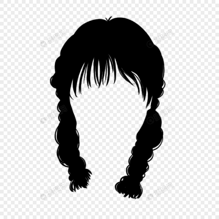 创意假发女士发型黑色长发图片