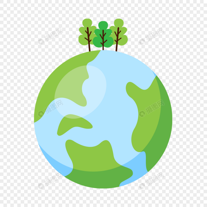 卡通星球可爱绿色植物图片
