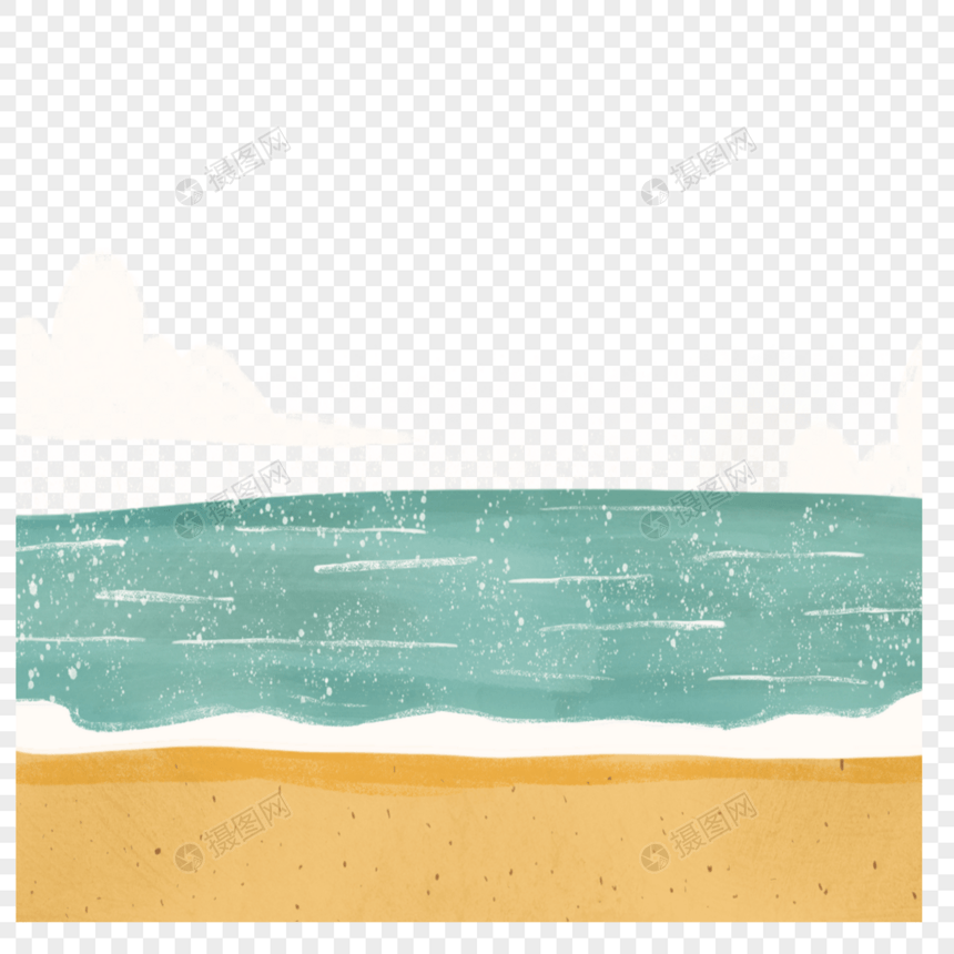 绿色海水海浪金色沙滩效果图图片