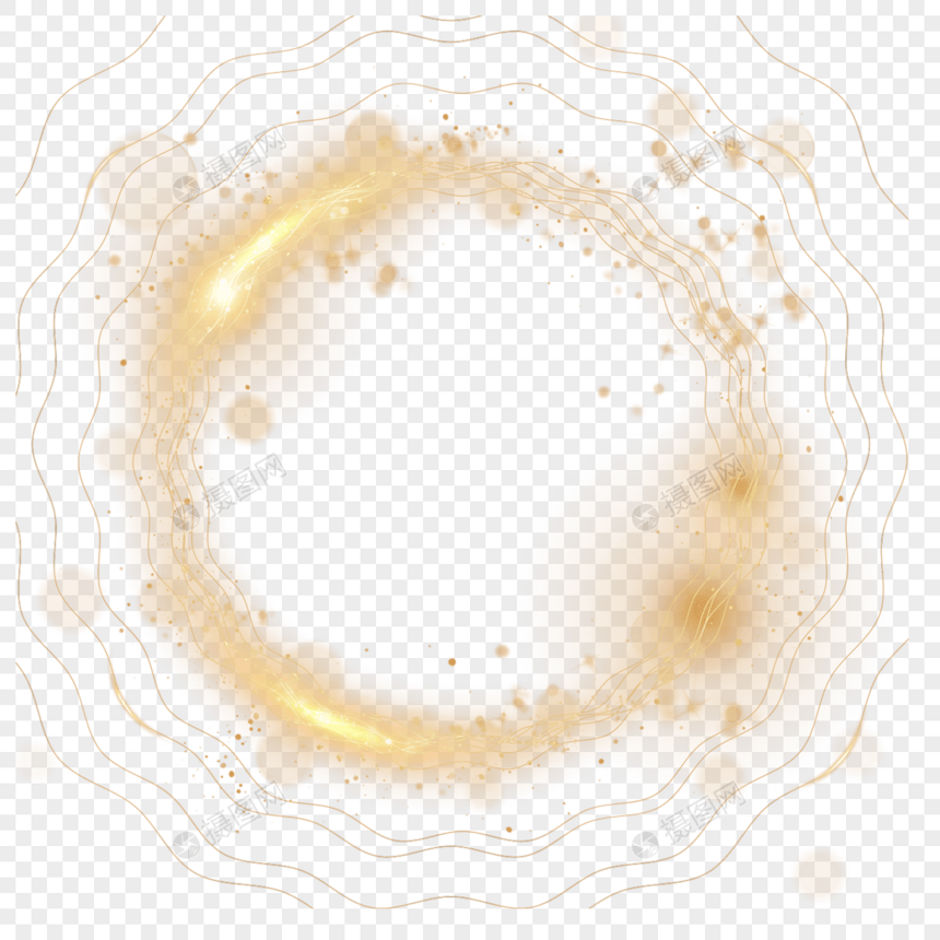抽象光效金色波浪线条样式图片