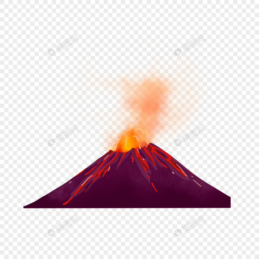 卡通自然灾害地球大火火山图片