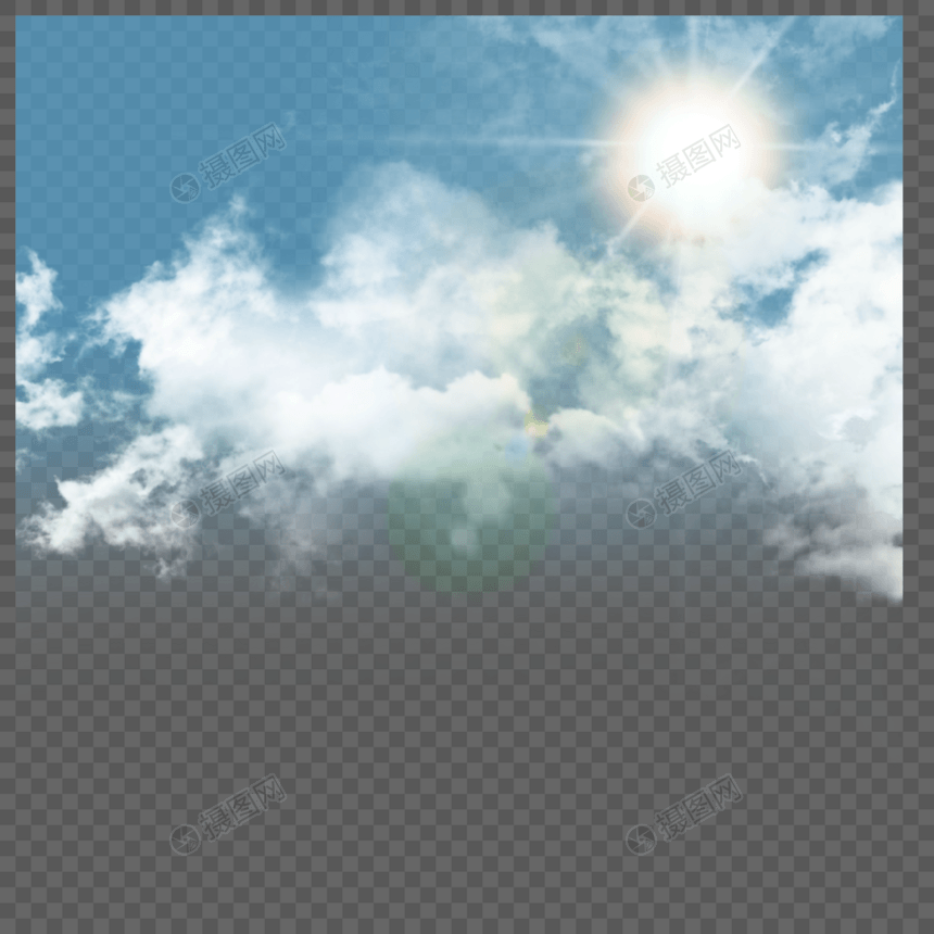 写实云朵太阳光光效图片