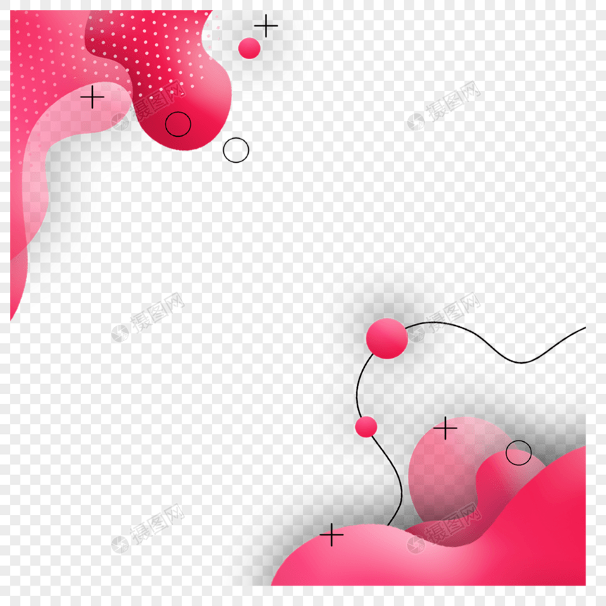 粉色抽象流体sns边框图片