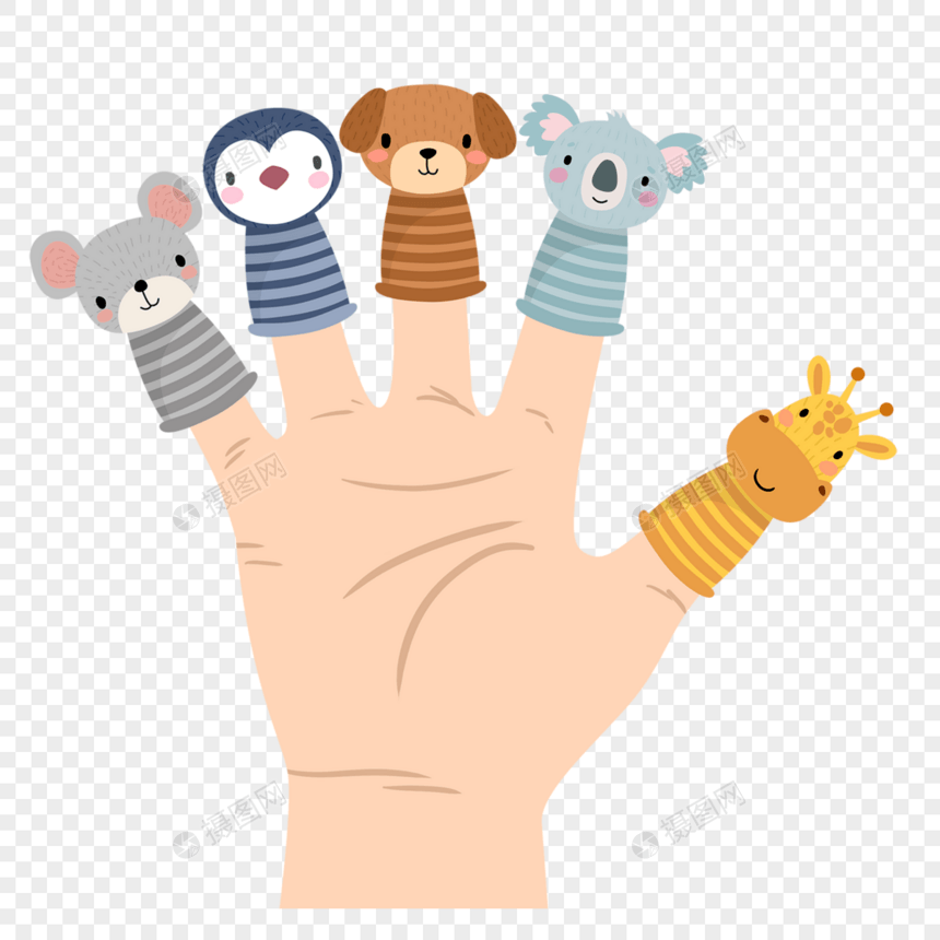 手指木偶动物角色扮演图片