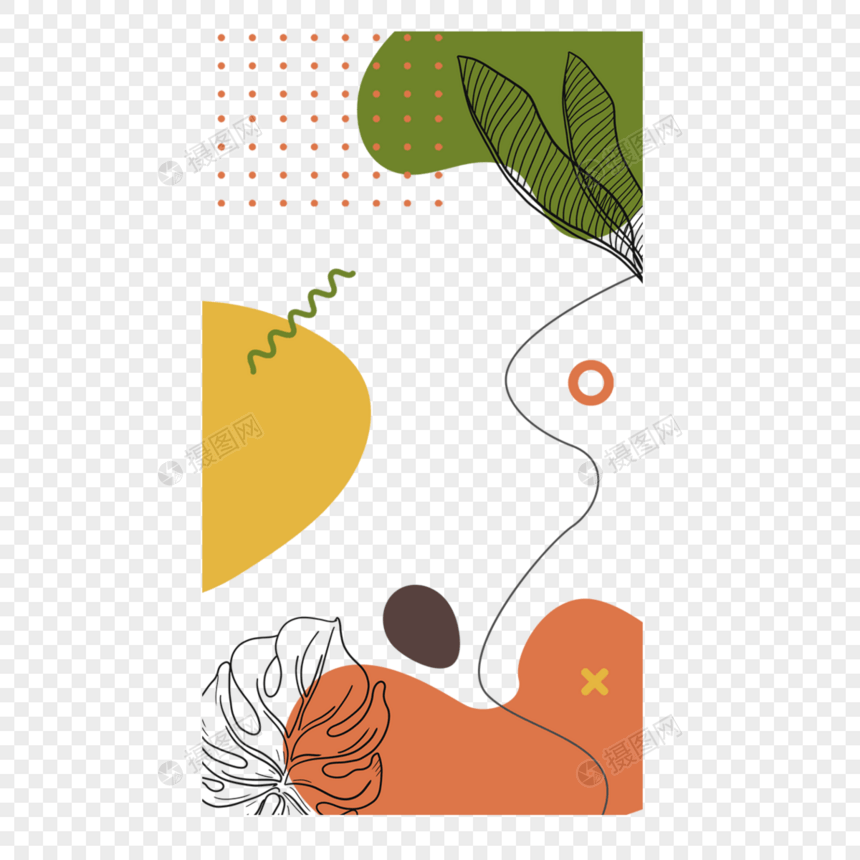 夏季树叶故事边框抽象图片