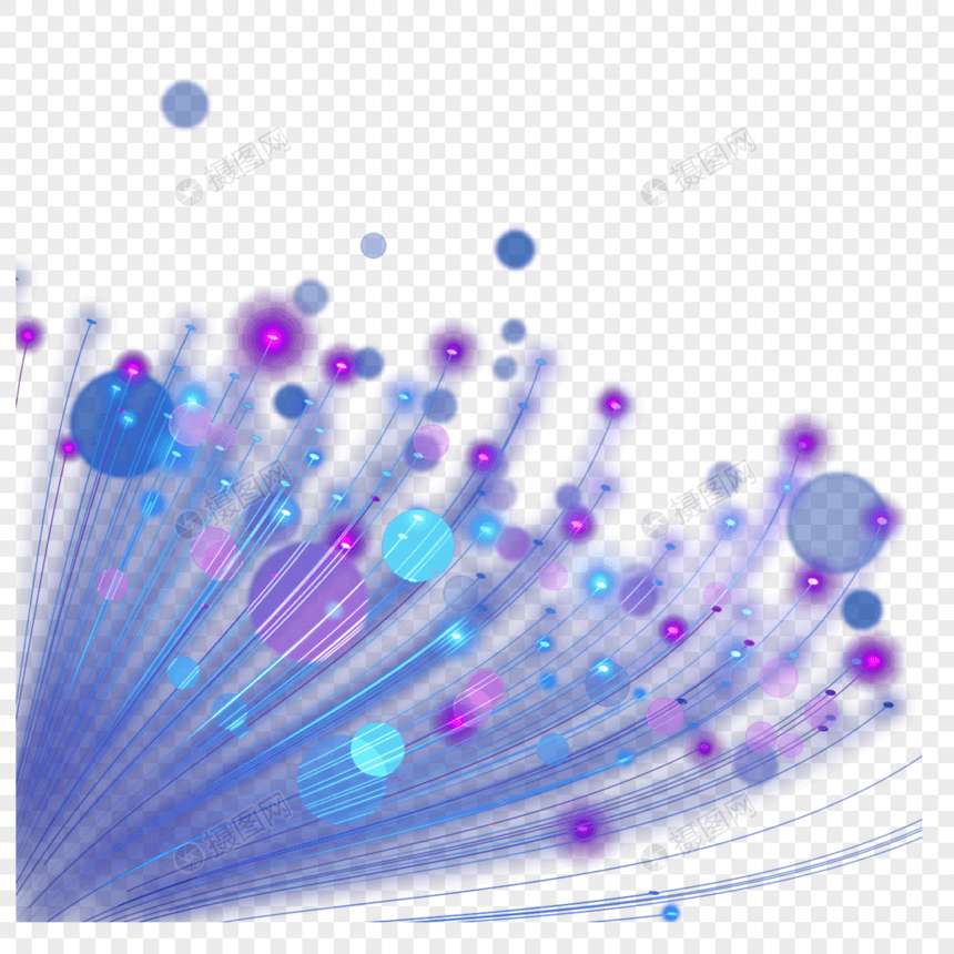 三维光纤蓝紫色光效线条图片