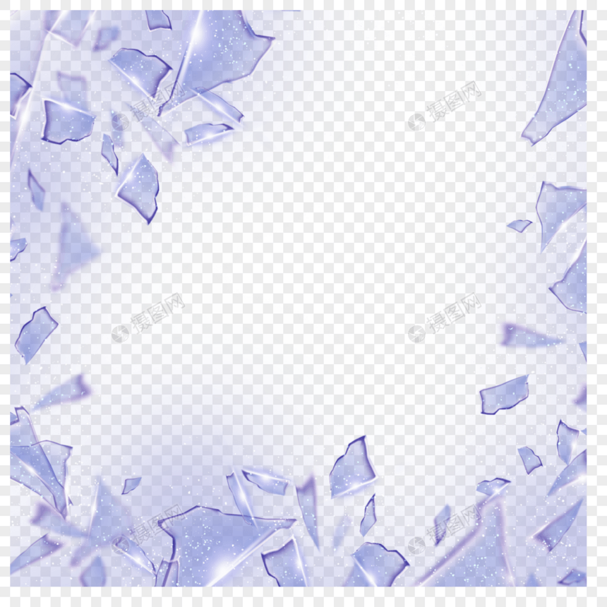 玻璃破碎亮白碎片图片