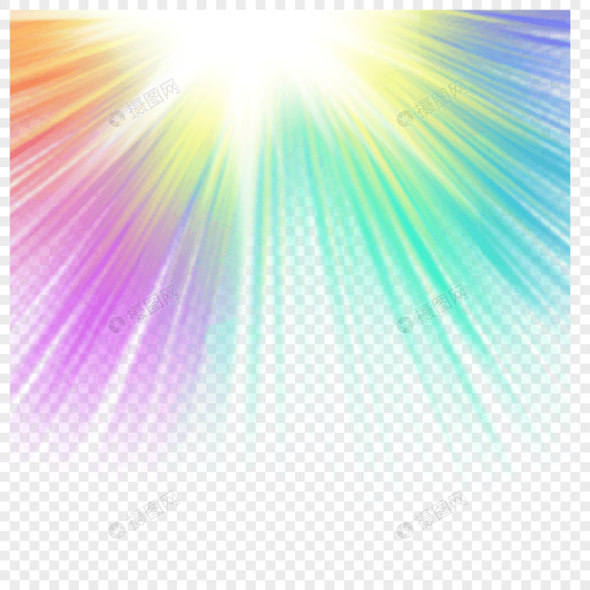 抽象彩色彩虹射线边框图片
