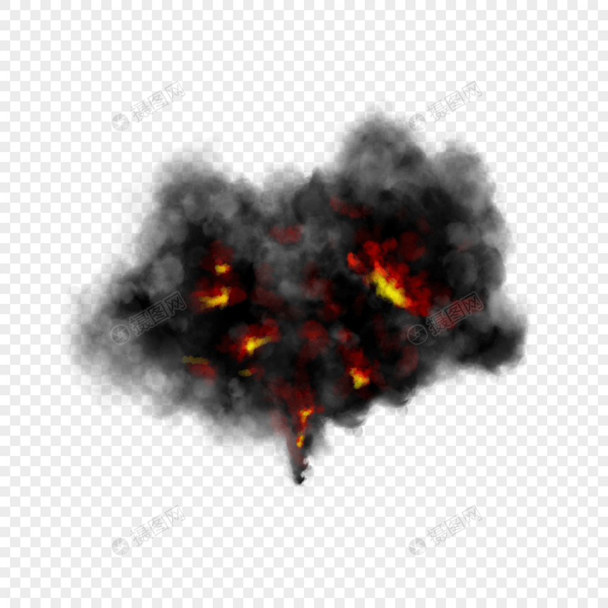 黑烟烟雾火山喷发图片