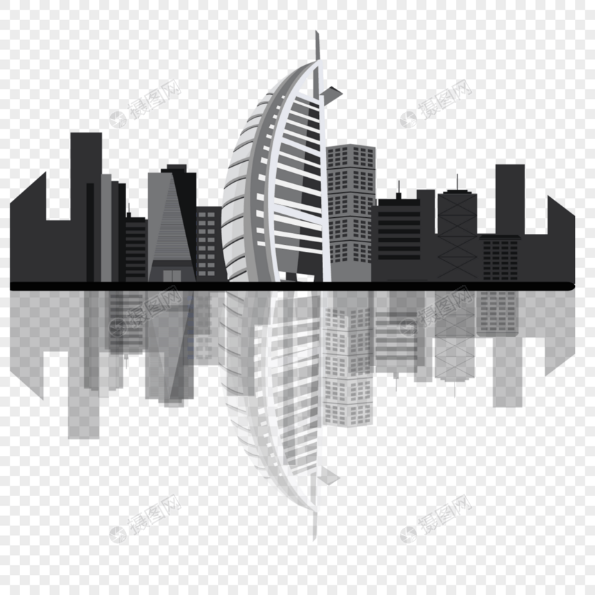 城市剪影大厦天际线摩天大楼图片